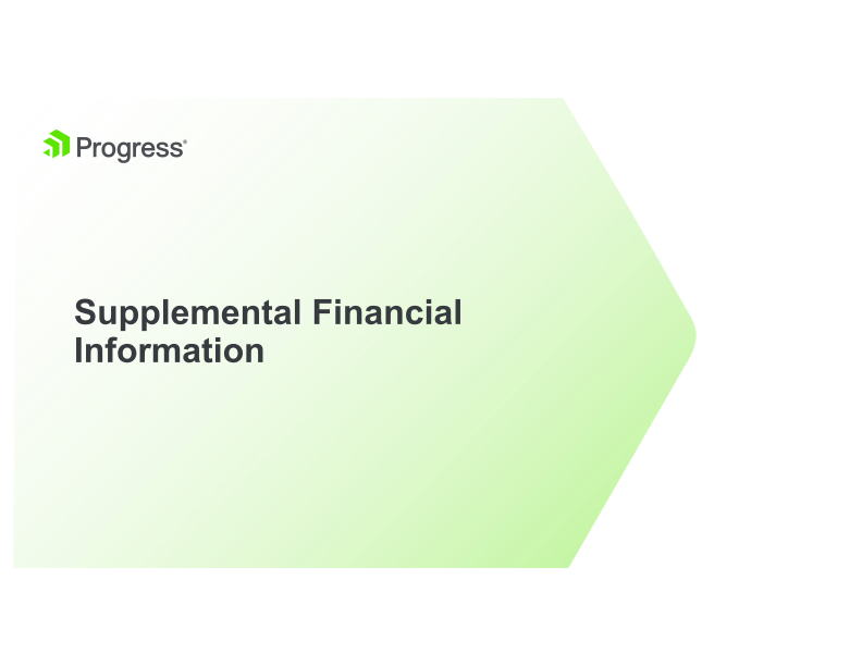 Progress Financial Results Q3 2020 Supplemental Data slide image #15