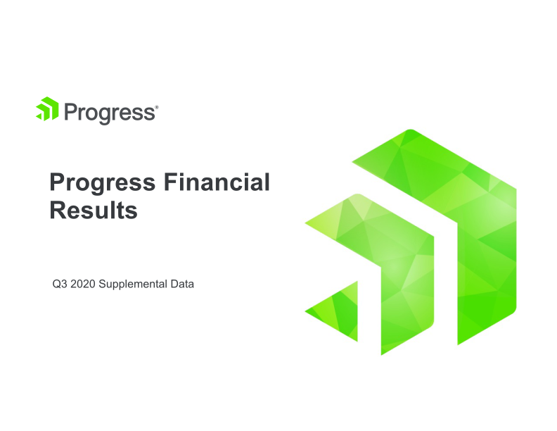 Progress Financial Results Q3 2020 Supplemental Data image