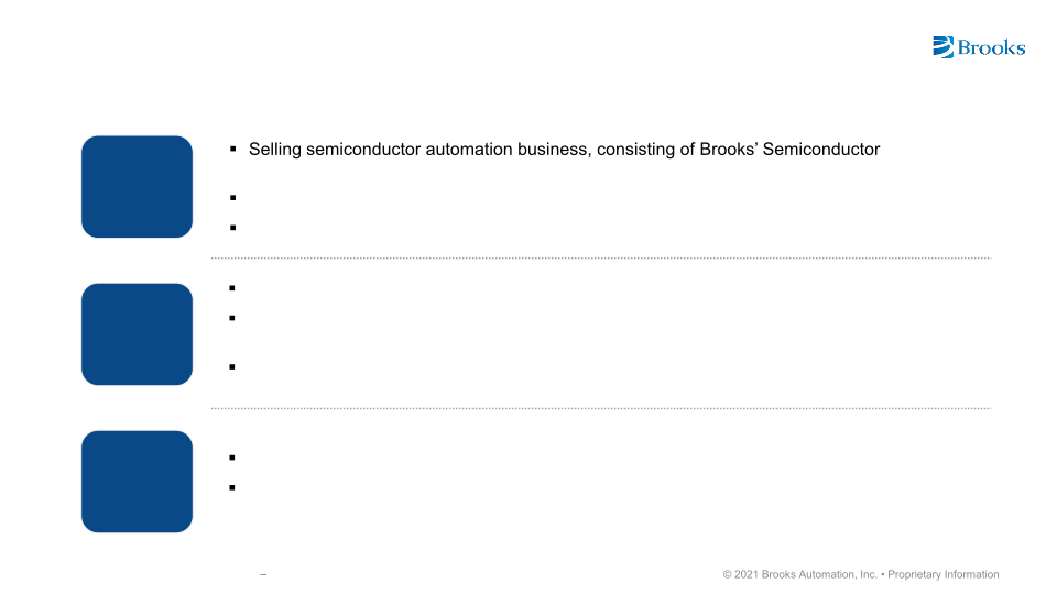 Conference Call: Divestiture of Brooks Semiconductor Solutions Group Business slide image #5