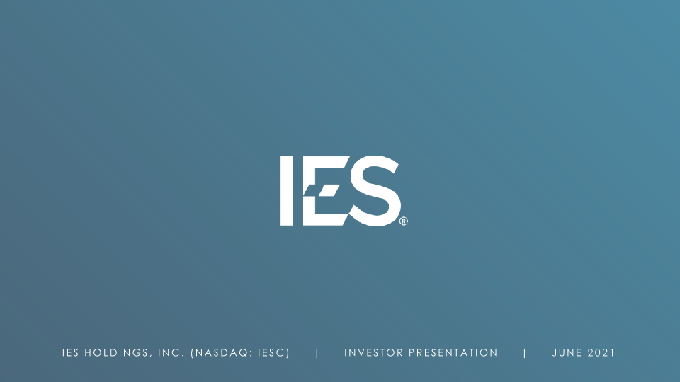 IES Holdings, Inc. Investor Presentation image