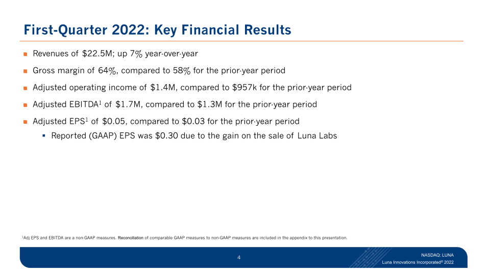 First-Quarter 2022 Results Investor Supplemental Materials slide image #5
