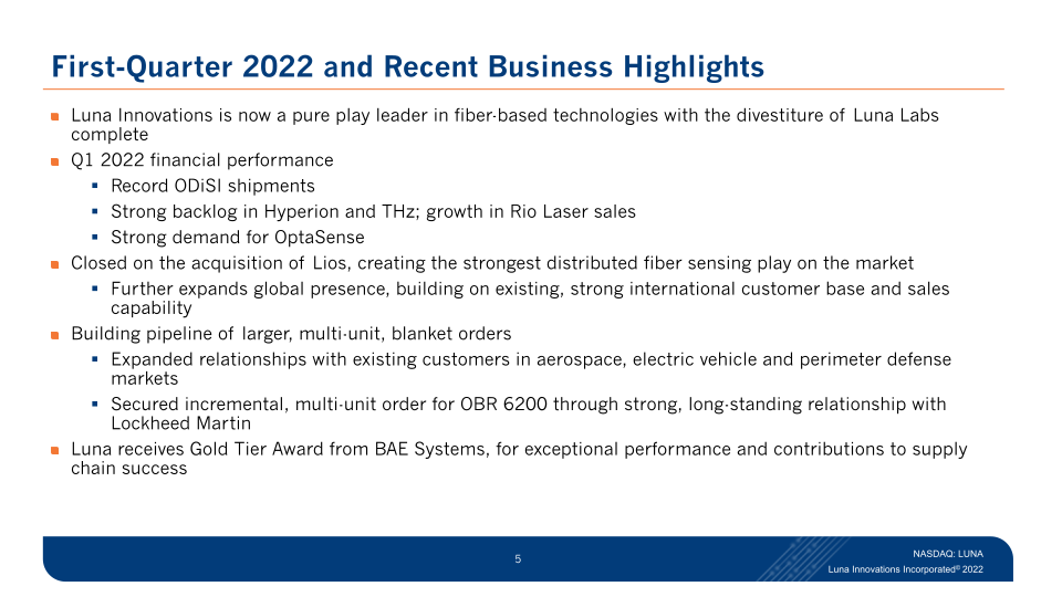 First-Quarter 2022 Results Investor Supplemental Materials slide image #6