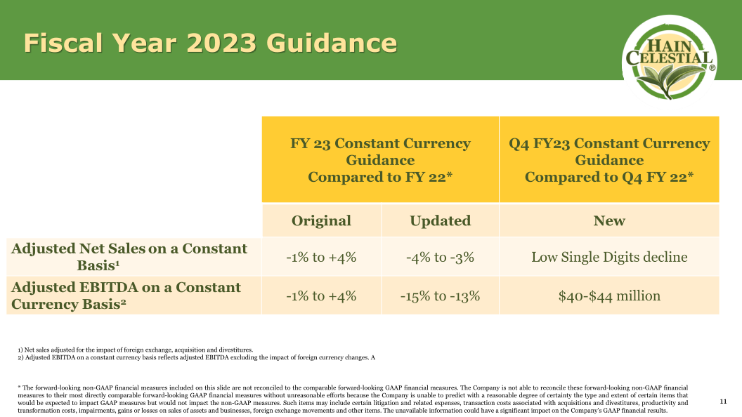 Hain Celestial Third Quarter Fiscal Year 2023 Financial Results slide image #13