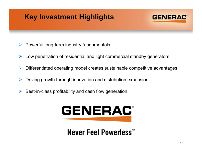 Generac Investor Presentation slide image #19