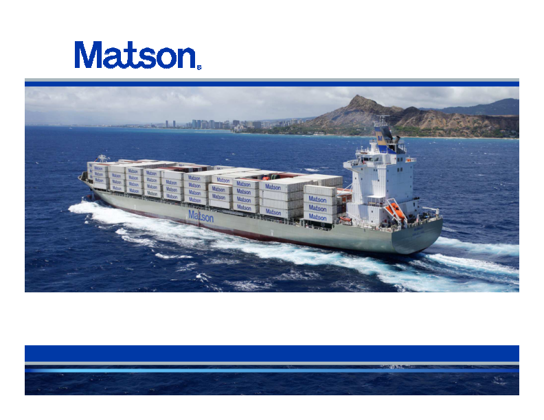 Matson Navigation Company, Inc. Company Presentation image