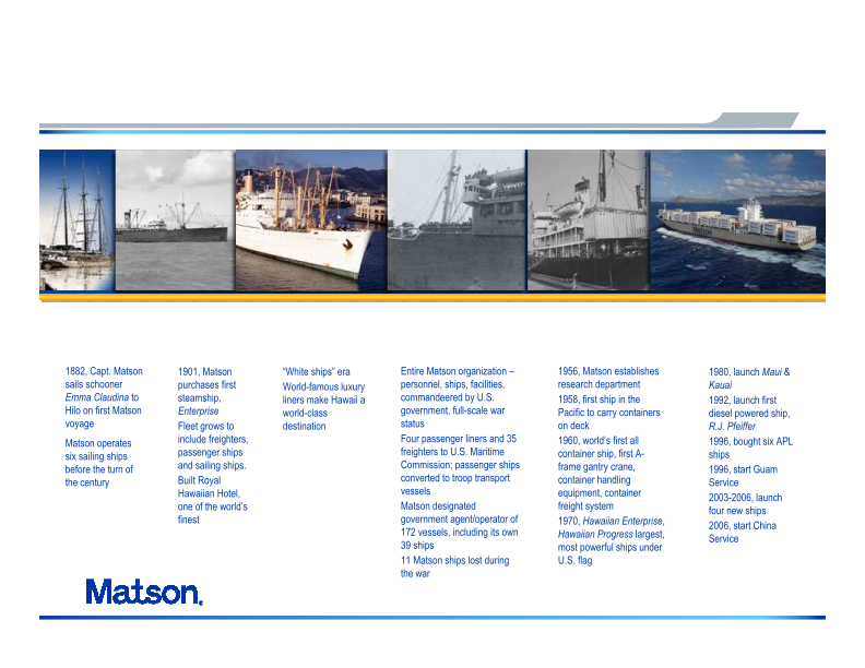 Matson Navigation Company, Inc. Company Presentation slide image #9