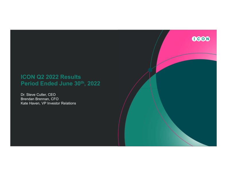 ICON Q2 2022 Results Period Ended June 30th, 2022 image