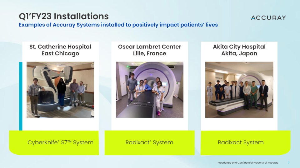 Accuray Q1’fy23 Earnings Call slide image #8