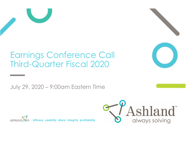 Earnings Conference Call Third-Quarter Fiscal 2020 image