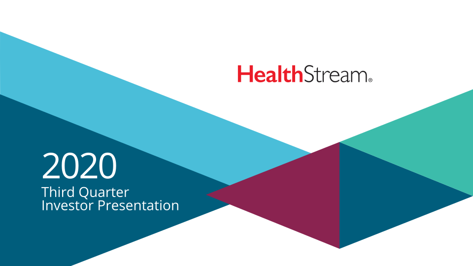 Healthstream 2020 Third Quarter Investor Presentation  image