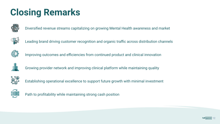 Talkspace 2022 Fourth Quarter Earnings Presentation slide image #13