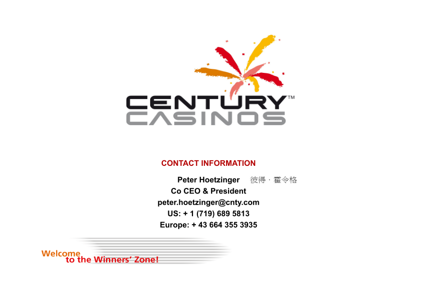 Century Casinos Corporate Presentation slide image #25