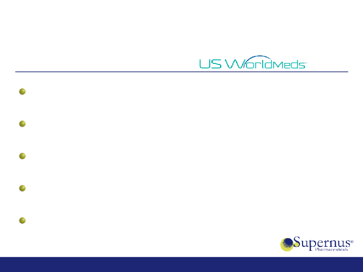 Acquisition of US WorldMeds’ CNS Portfolio slide image #5