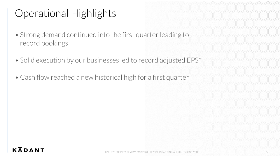 First Quarter 2023 Business Review slide image #6